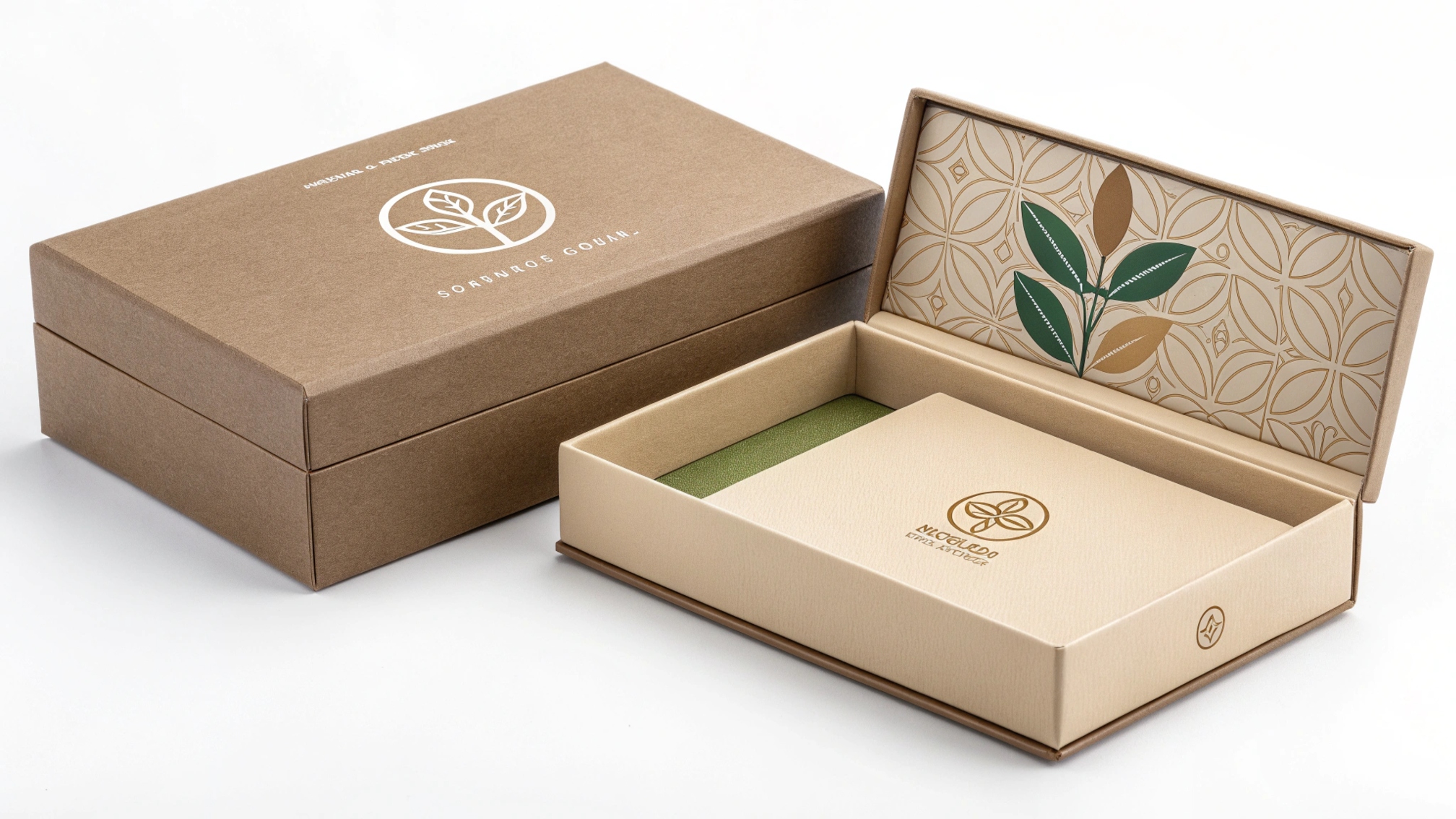 luxury sustainable packaging box on a white background