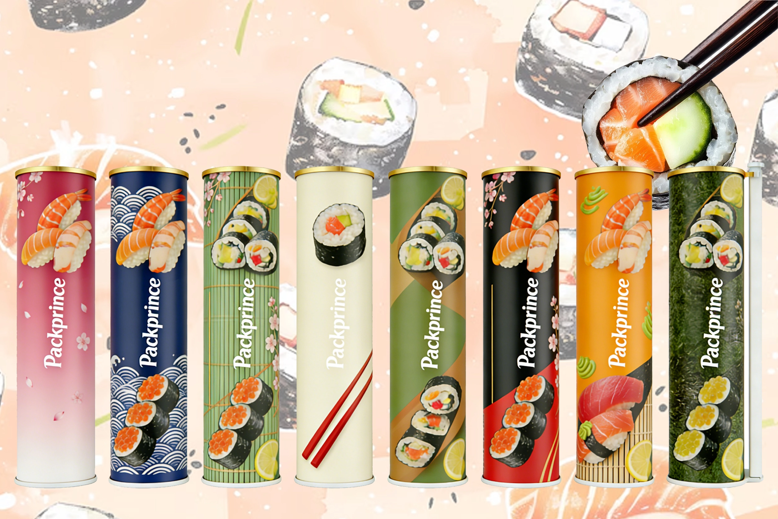 Custom Push Pop Sushi Packaging