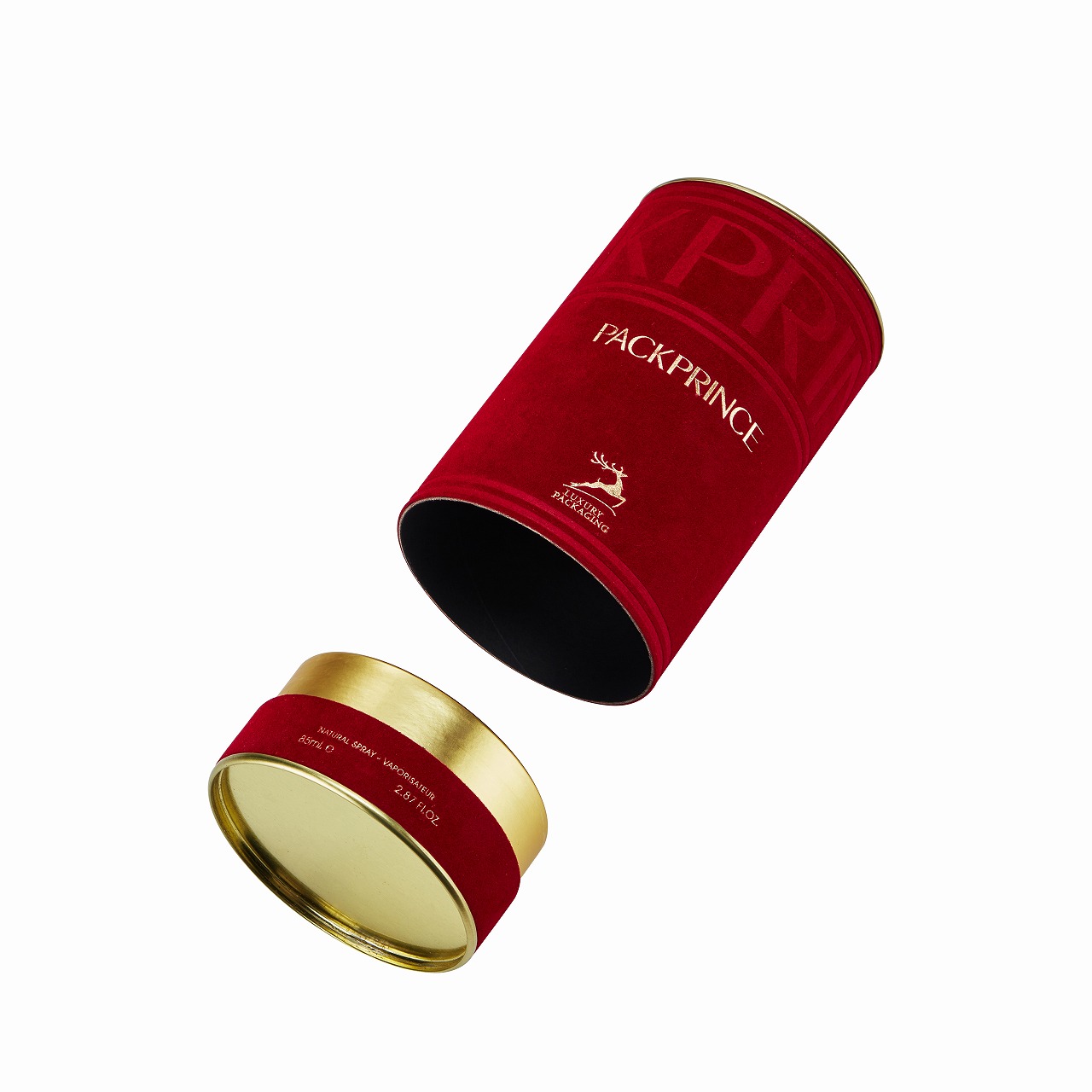 Luxury custom cream tube box with rigid cylindrical structure and foil stamped logo