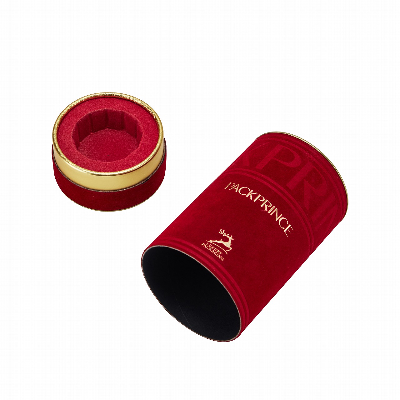 Luxury custom cream tube box with rigid cylindrical structure and foil stamped logo