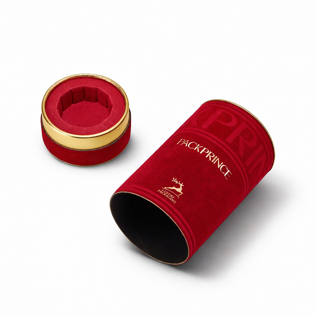 Luxury custom cream tube box with rigid cylindrical structure and foil stamped logo