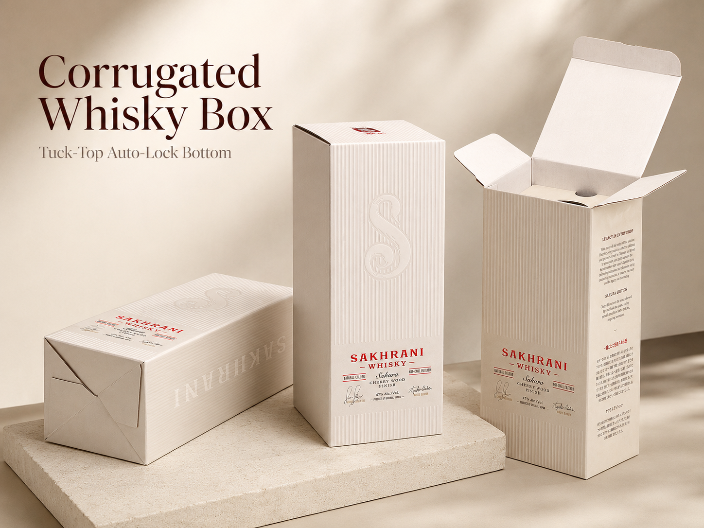 corrugated whisky box