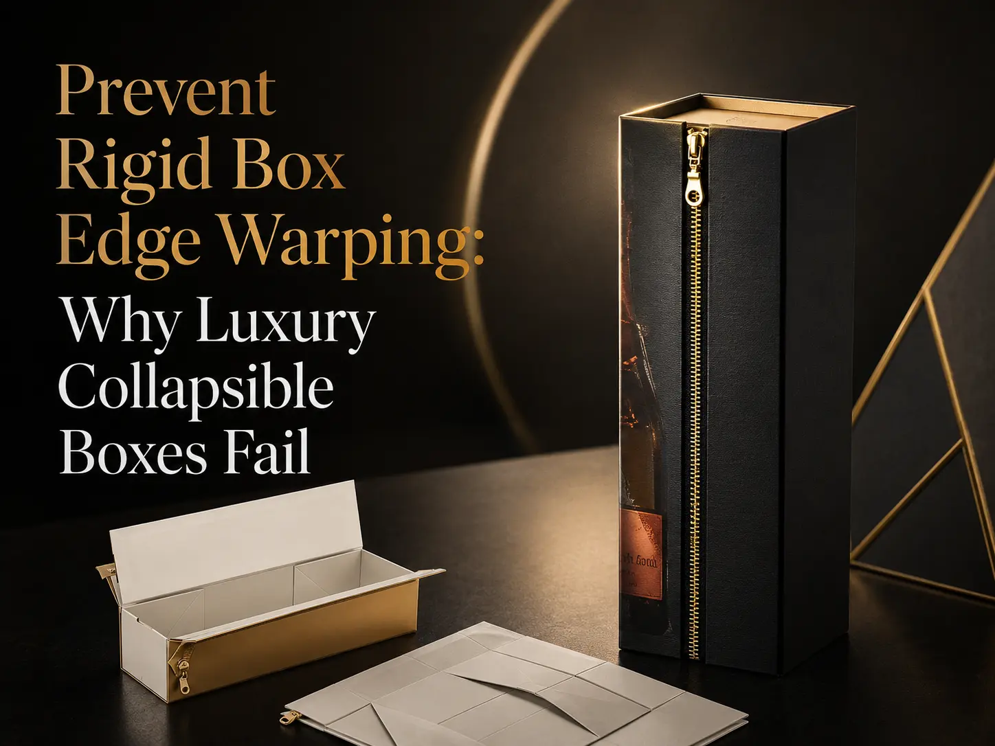 Premium custom collapsible rigid box engineered to prevent rigid box edge warping during sea freight.